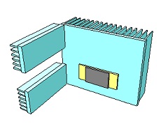 Irregular heat sink with module stackup